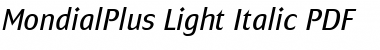 Download MondialPlus Light Italic Font