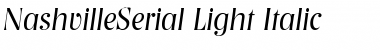Download NashvilleSerial-Light Italic Font