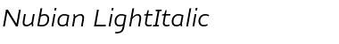 Download Nubian-LightItalic Medium Italic Font