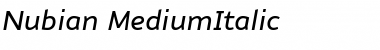 Download Nubian-MediumItalic Medium Italic Font